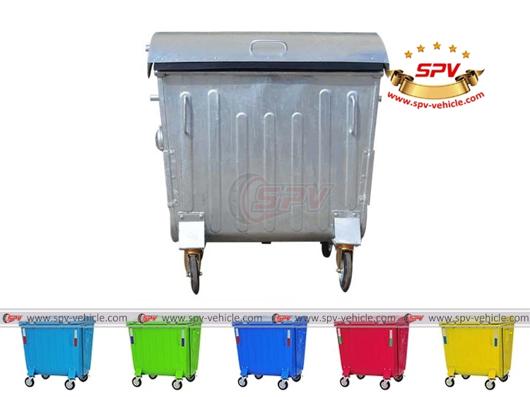 1100L Galvanized Dustbin - 1